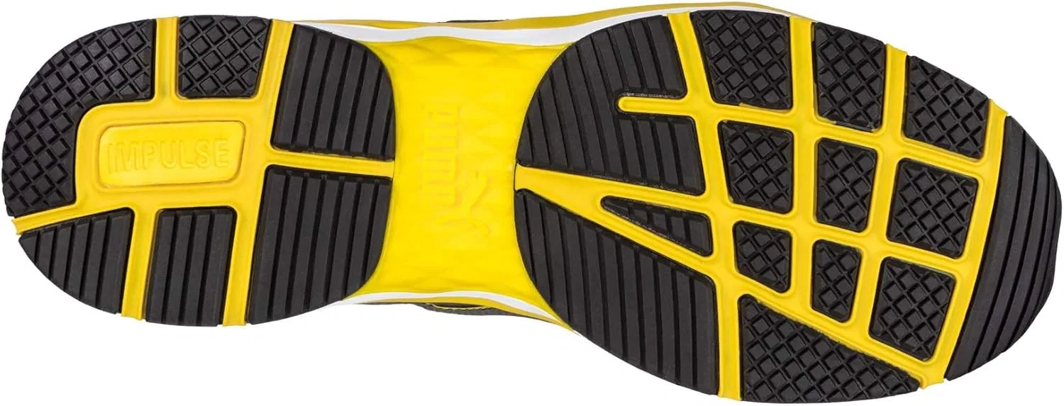 Рабочие кроссовки PUMA Safety Pace 2.0 желтого цвета, низкие, S1P, ESD, HRO, SRC, с защитным колпачком из стекловолокна, дышащие, без металла, мужские — фото 4