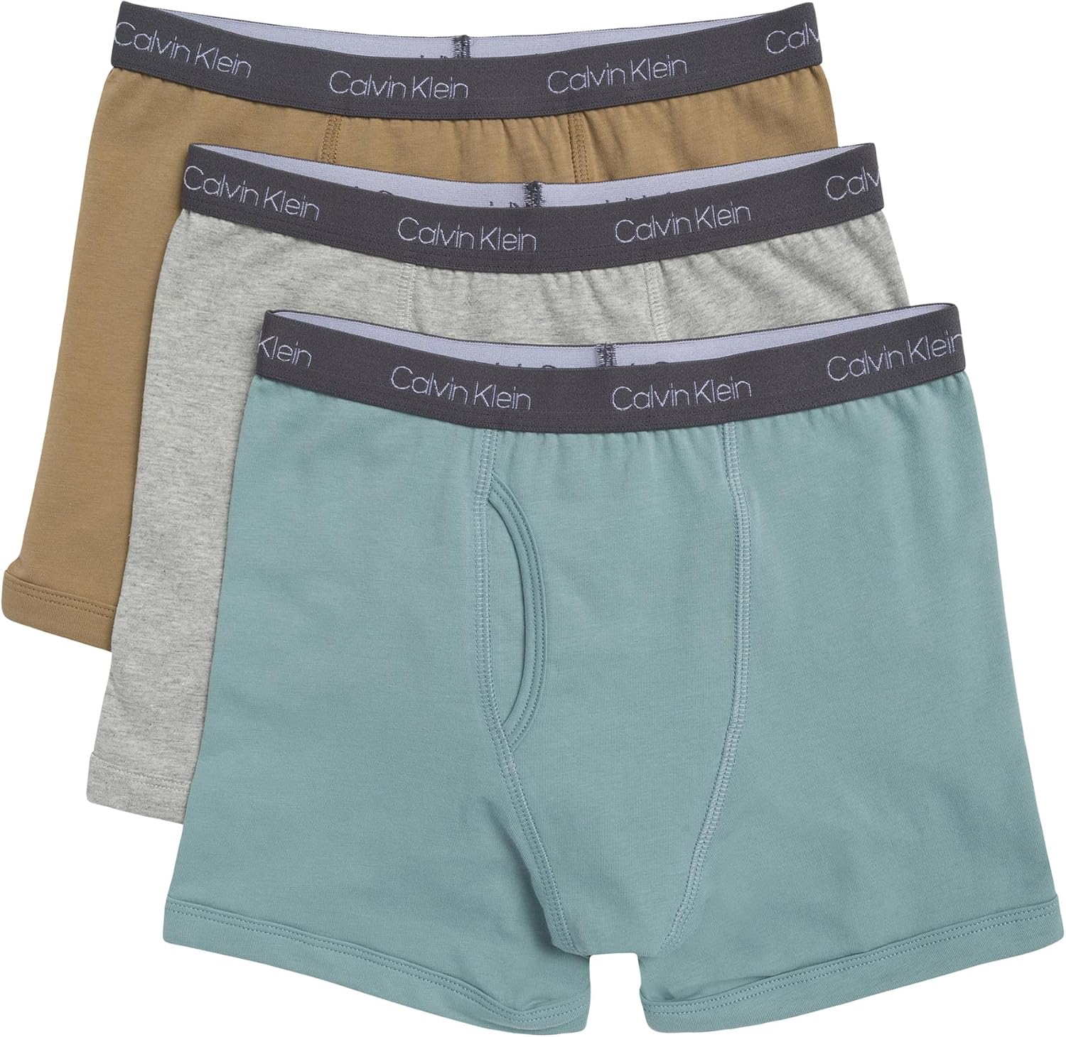 

Комплект из 3 трусов-боксеров Calvin Klein для мальчиков, Zoni Beach/Heather Gray/Tigers Eye