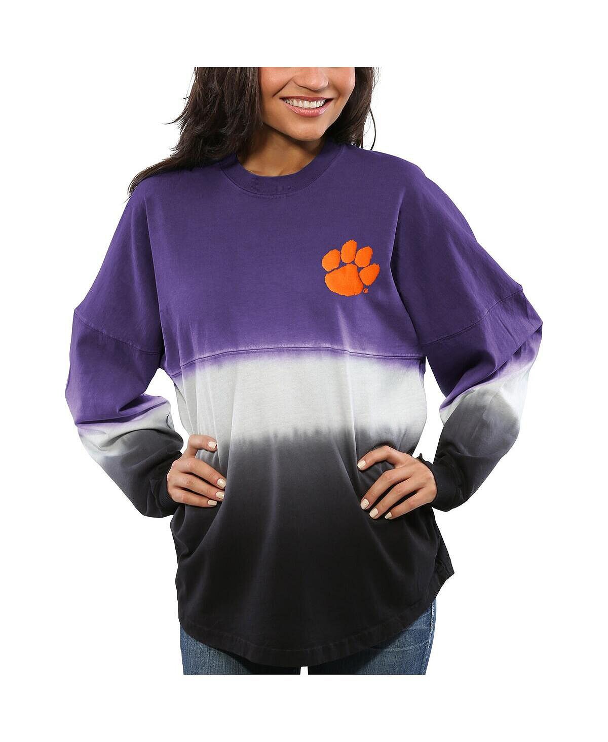

Женская фиолетовая футболка Clemson Tigers с длинным рукавом и омбре, окрашенная погружением Spirit Jersey, Фиолетовый, Женская фиолетовая футболка Clemson Tigers с длинным рукавом и омбре, окрашенная погружением Spirit Jersey
