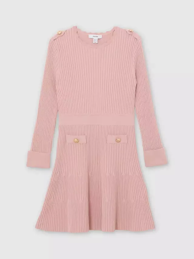 Детское трикотажное платье-трапеция Шарлотта, розовое Reiss — фото 2
