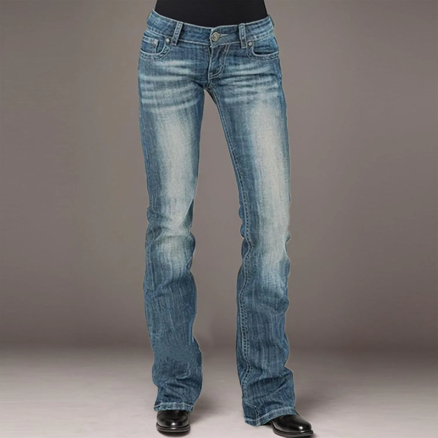 Джинсы с высокой талией, Slim Fit, Light Blue — фото 2