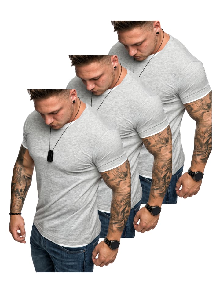 

Набор из 3 футболок 3. LAKEWOOD (3 шт. серо-белые), Белый, Набор из 3 футболок 3. LAKEWOOD (3 шт. серо-белые)