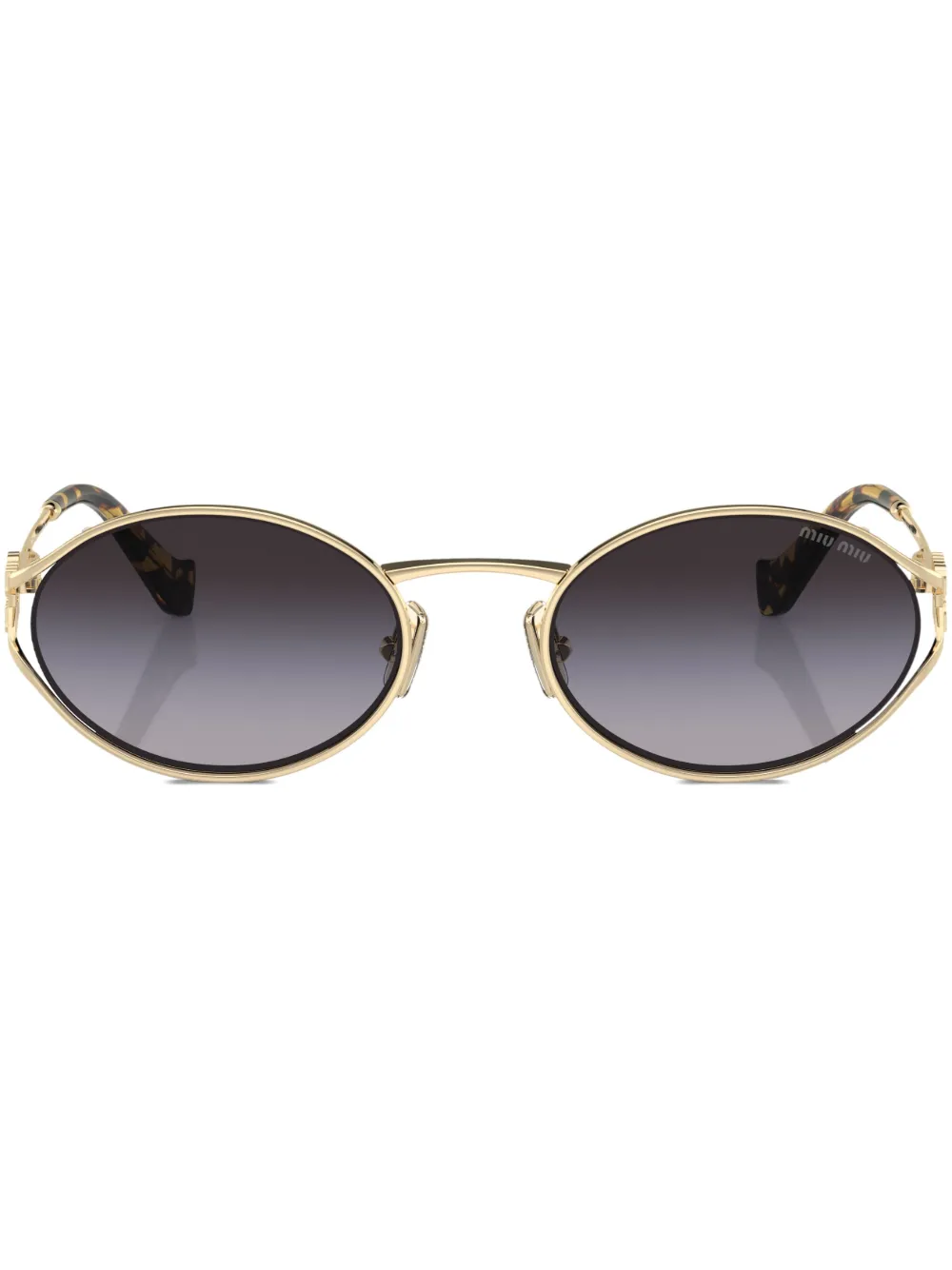 

Солнцезащитные очки в овальной оправе с логотипом Miu Miu Eyewear, золотой
