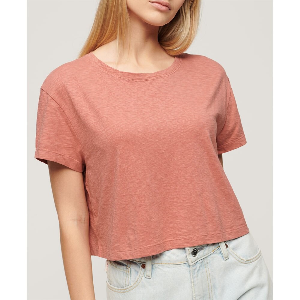 

Футболка с коротким рукавом Superdry Slouchy Cropped, розовый