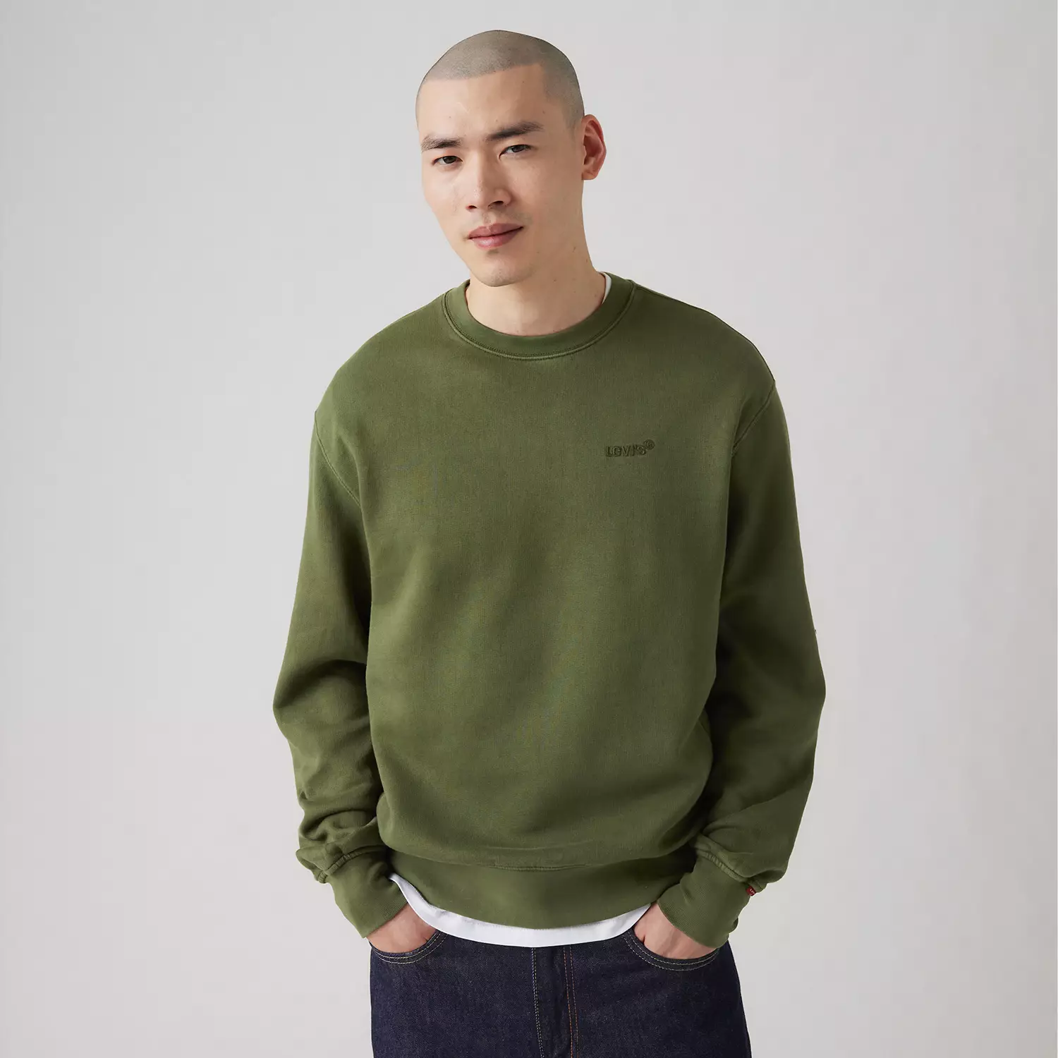 

Аутентичная толстовка с круглым вырезом Levi's, цвет Kombu Green - Green