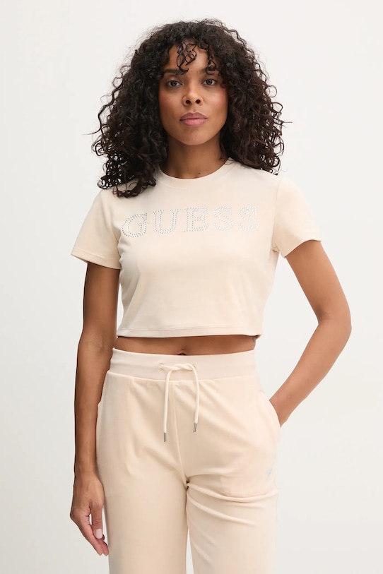 

Футболка велюровая COUTURE Guess, бежевый