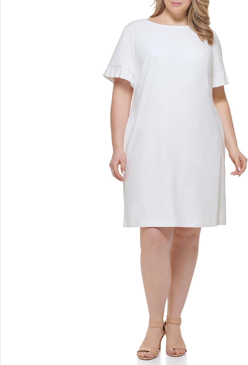 Платье-трапеция Tommy Hilfiger Scuba Crepe с люверсами на рукавах, Ivory — фото 2