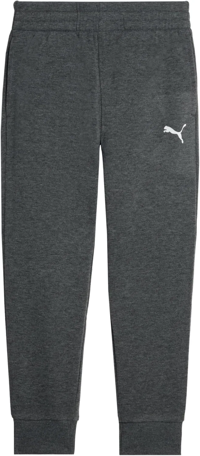 Детские спортивные брюки Puma Essential Basics из флиса с логотипом, эластичным поясом и боковыми карманами, Charcoal Heather