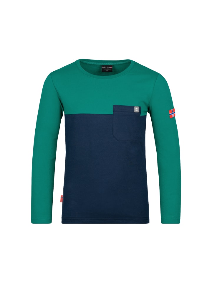 

Trollkids Лонгслив Bergen темно-синего/перечно-зеленого цвета