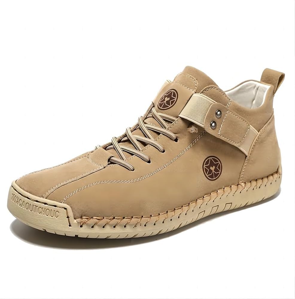 

Мужские повседневные ботинки Asifn, ручной работы, легкие, для активного отдыха, дышащие, с нескользящей подошвой, средний верх, для походов, обувь без шнурков, хаки