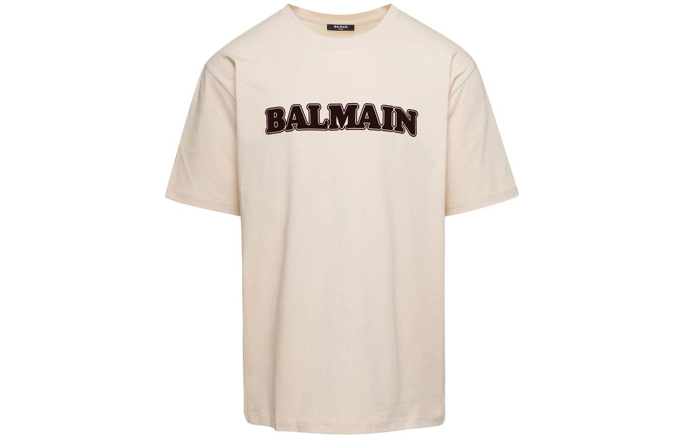 

Ретро Флок Футболка BALMAIN, Бежевый