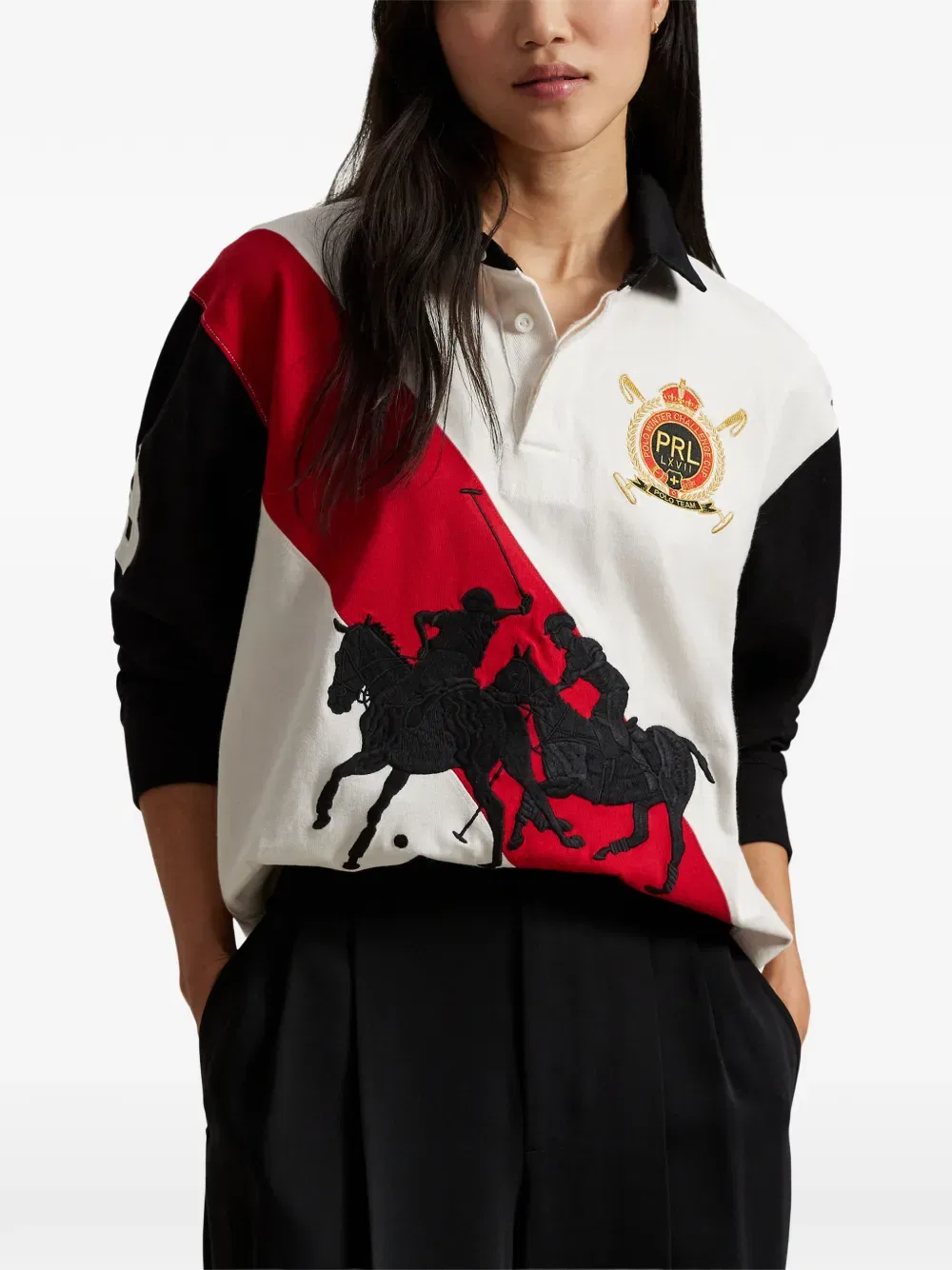 Поло с длинными рукавами Polo Ralph Lauren, белый — фото 3