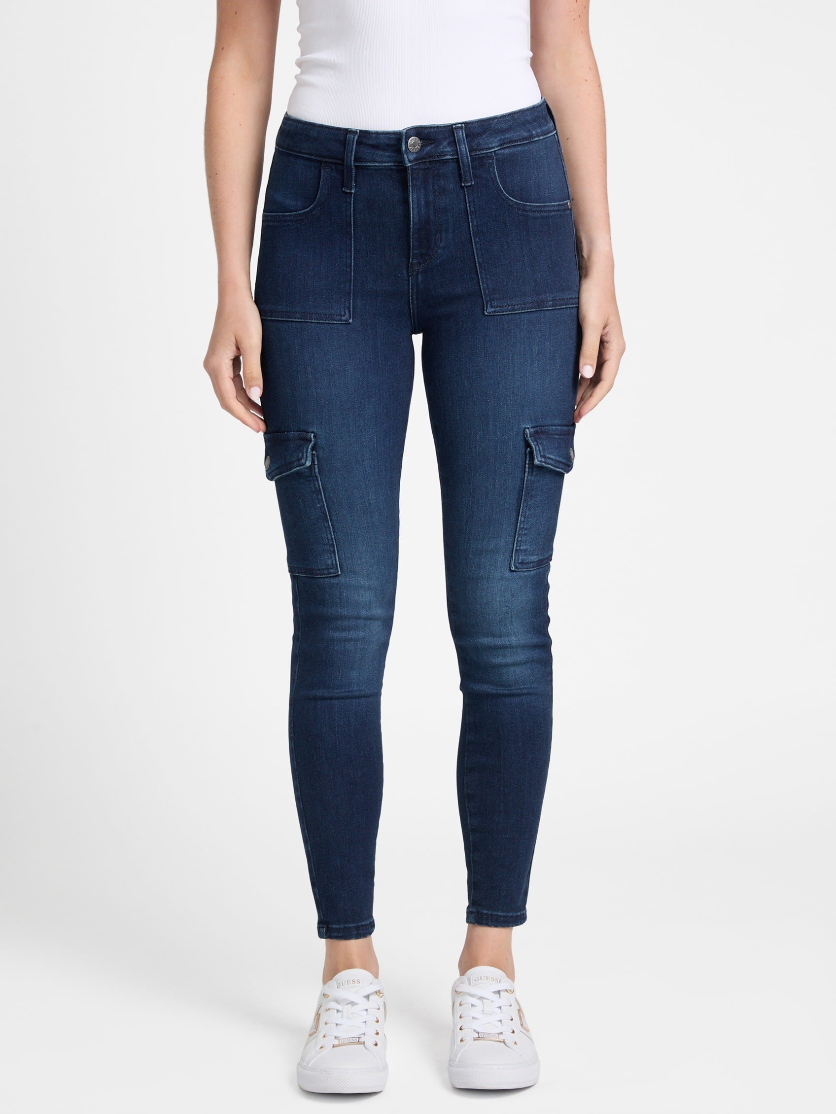 

Экологичные джинсы Tessa Cargo скинни Guess Factory, Dark Wash