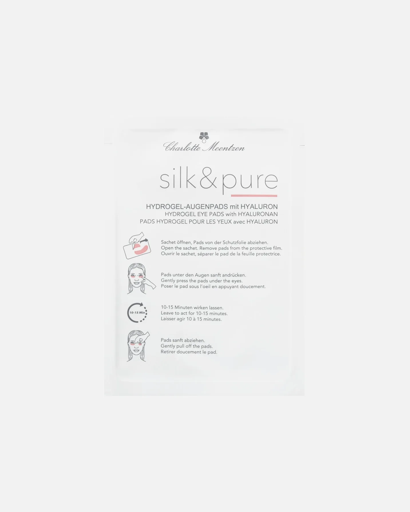 Гидрогелевые патчи для глаз Silk & Pure с гиалуроновой кислотой Charlotte Meentzen, 5 шт