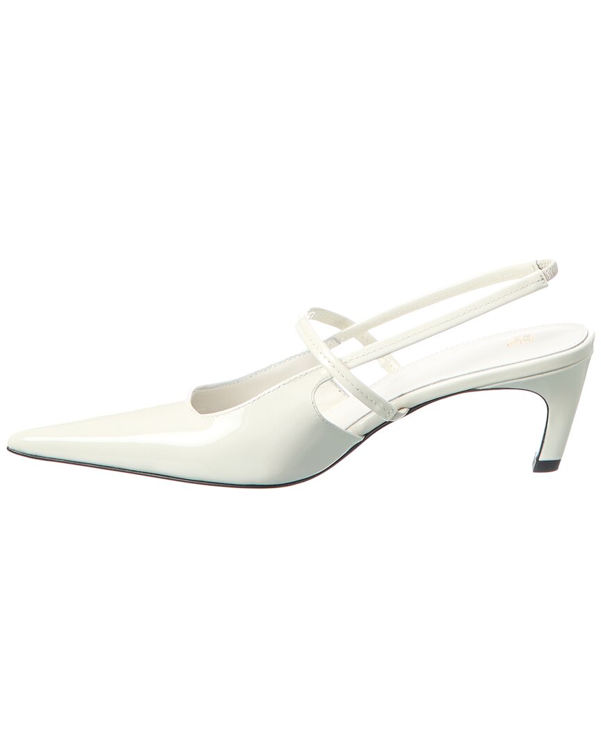 TOTEME Logo Patent Slingback Pump, белый — фото 2