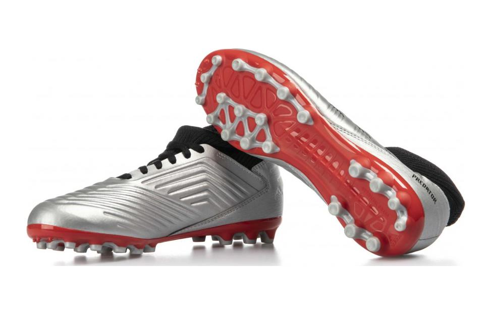 Predator серия 19.3 Износостойкие низкие детские футбольные бутсы Silver Black Kids' Adidas — фото 3