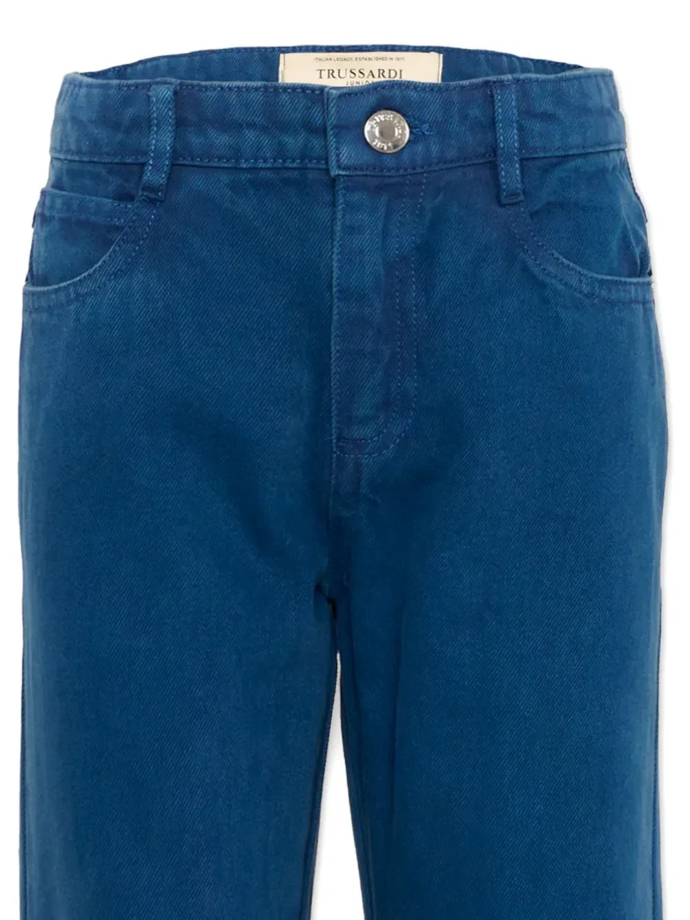 Прямые хлопковые брюки Trussardi Junior, синий — фото 3