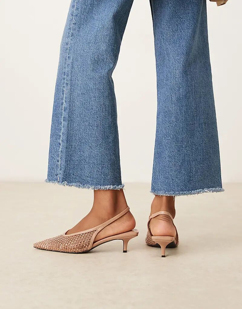 Туфли ASOS DESIGN Sydney на каблуке-рюмочке бежевого цвета с отделкой — фото 3