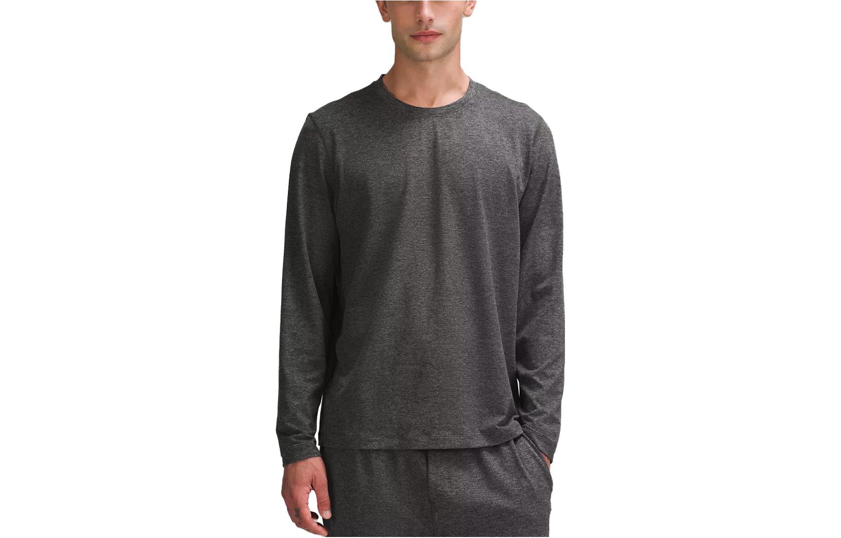 

Мягкая джерси лонгслив футболка мужская Lululemon, серый