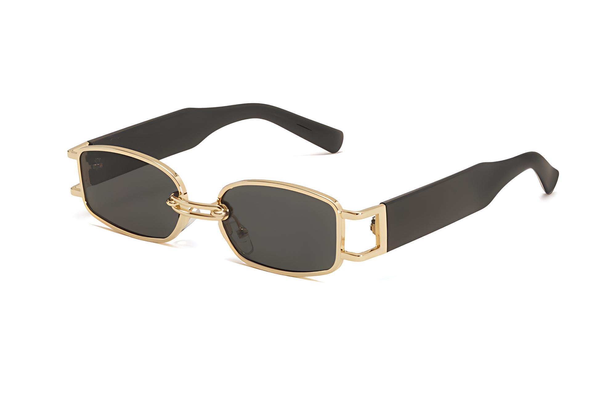 

Аксессуар Alloy PC Irregular Shape Sunglasses Unisex CMFY, золотистая оправа с серо-чёрными линзами