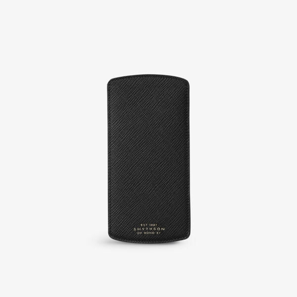 

Футляр для очков из панамской зернистой кожи Smythson, черный