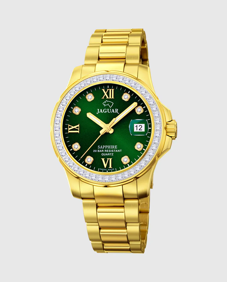 

J895/2 Женские золотые стальные женские часы Jaguar, золотой