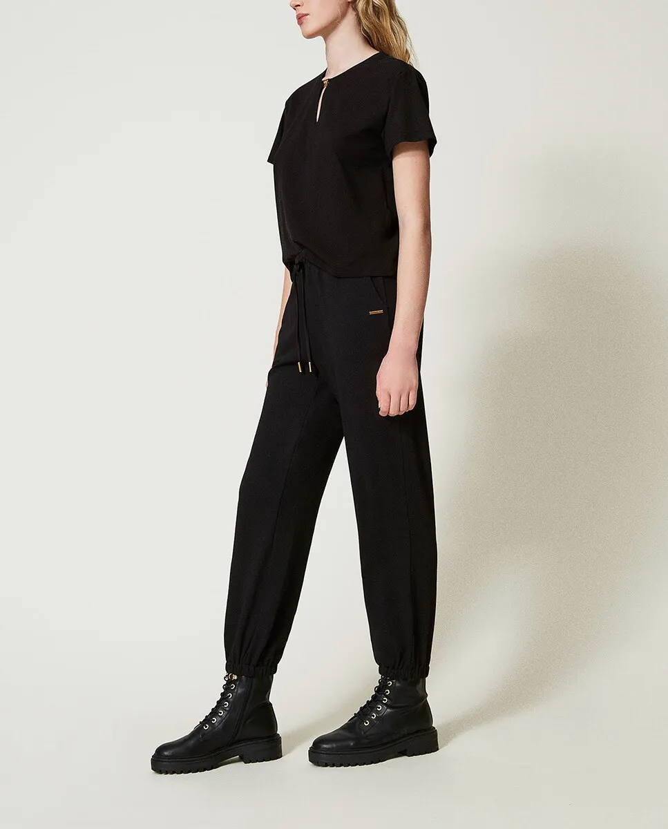 

Женские джоггеры из плюша Twinset, черный