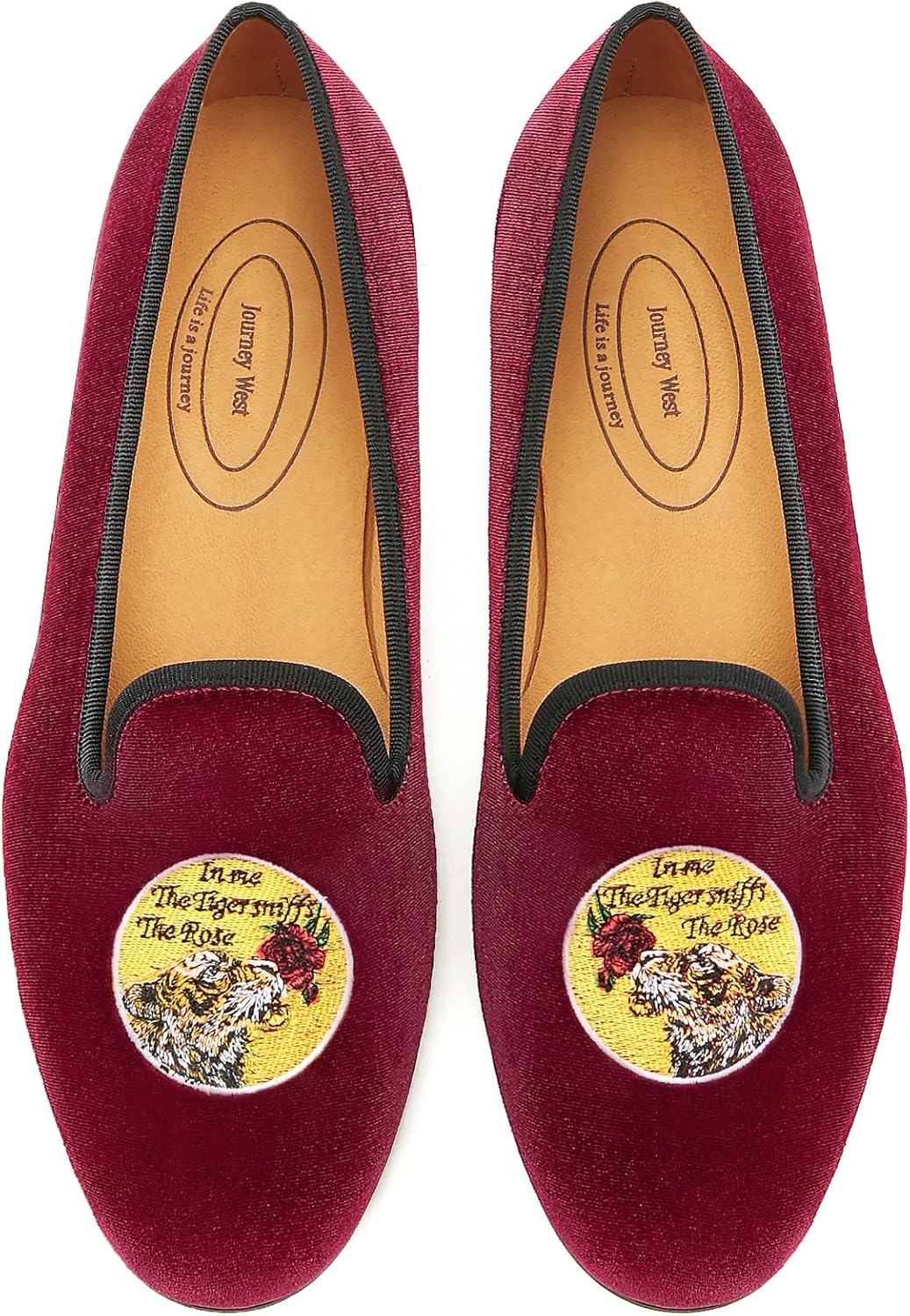 

Мужские бархатные лоферы Journey West с вышивкой, слипоны, туфли для смокинга для мужчин, бордовый