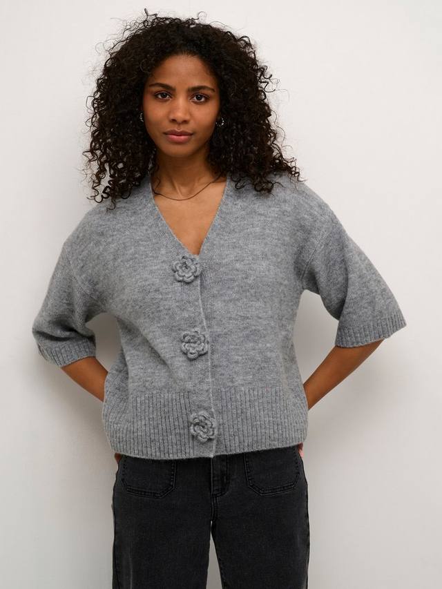 

Кардиган с коротким рукавом на пуговицах rosie flower KAFFE, цвет Grey Melange