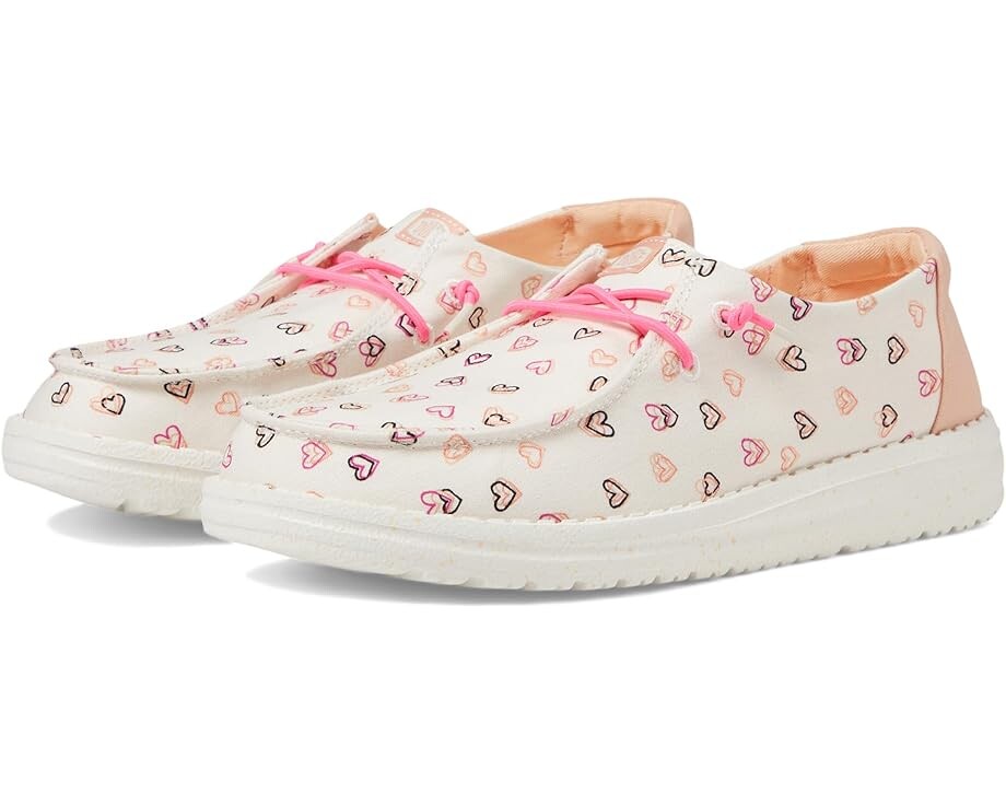 

Кроссовки Hey Dude Kids Wendy Double Hearts, цвет White/Pink