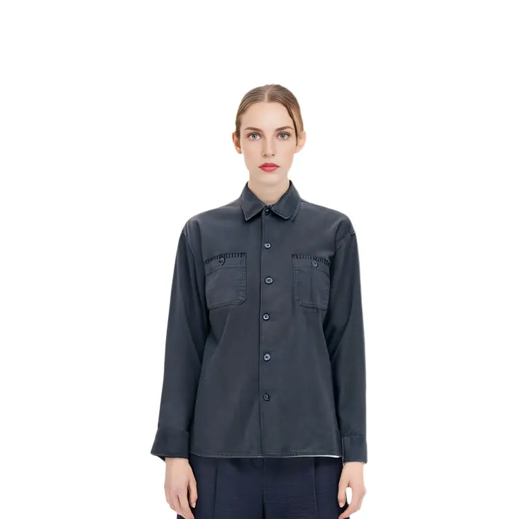 Рубашка унисекс Uniqlo, хаки — фото 2