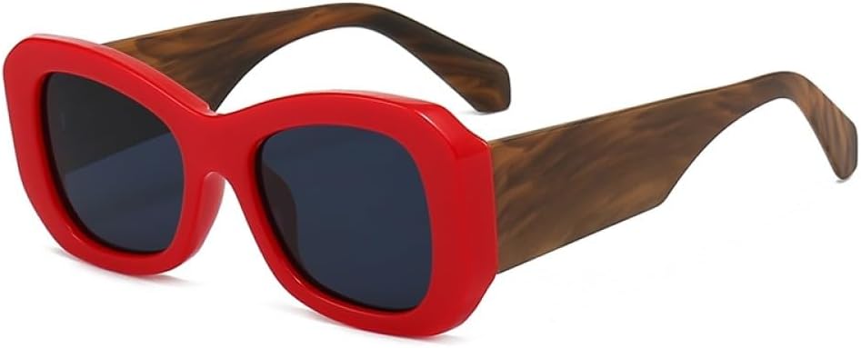 

Ретро-солнцезащитные очки «кошачий глаз» для женщин и мужчин, винтажные солнцезащитные очки в крупной оправе, женские очки с защитой от УФ-излучения UV400 LANGSER, Red Black