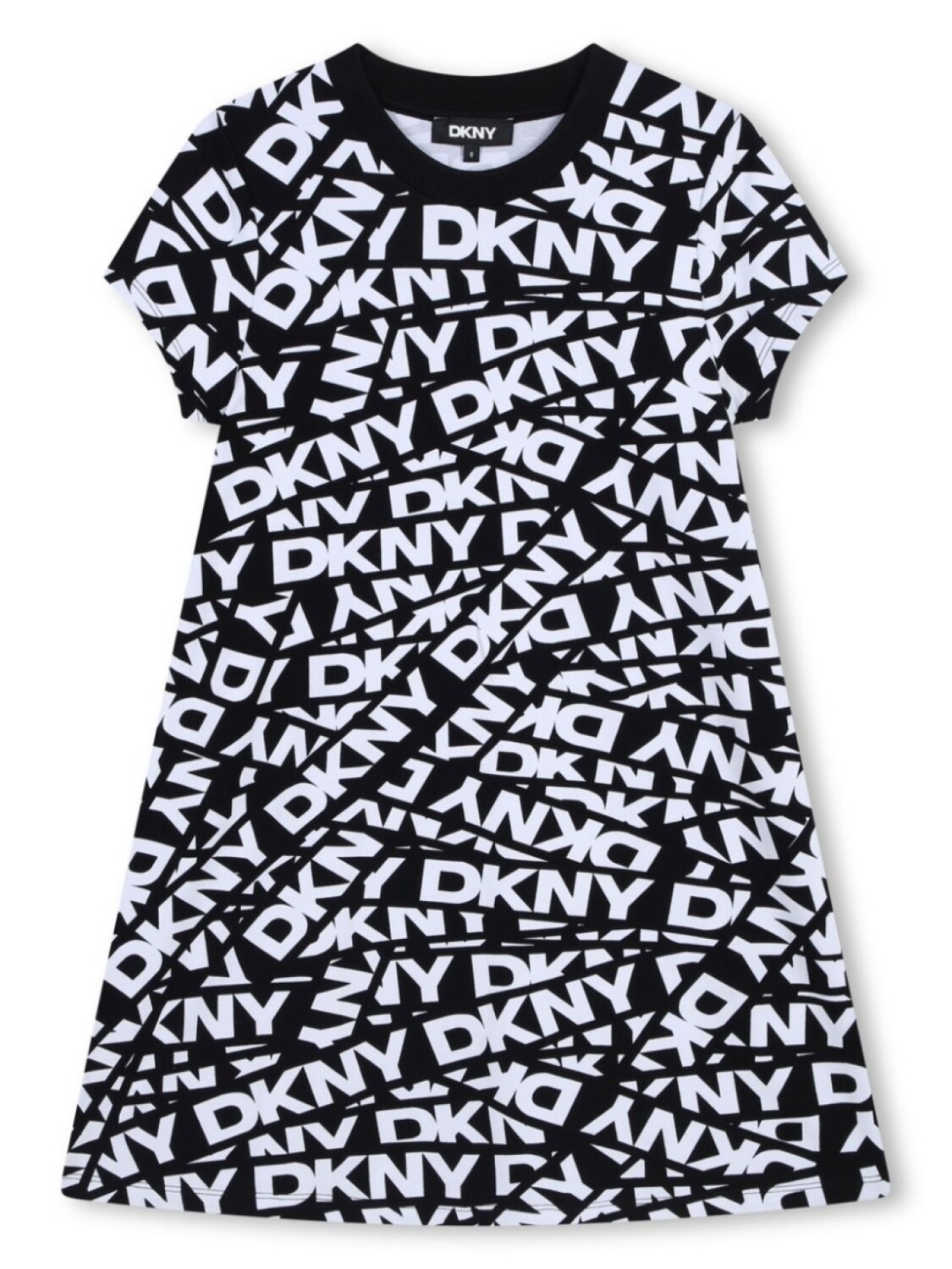 

Dkny Kids платье с короткими рукавами и логотипом, черный