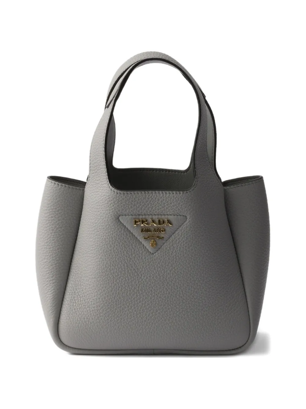 Кожаная сумка-тоут Prada, серый