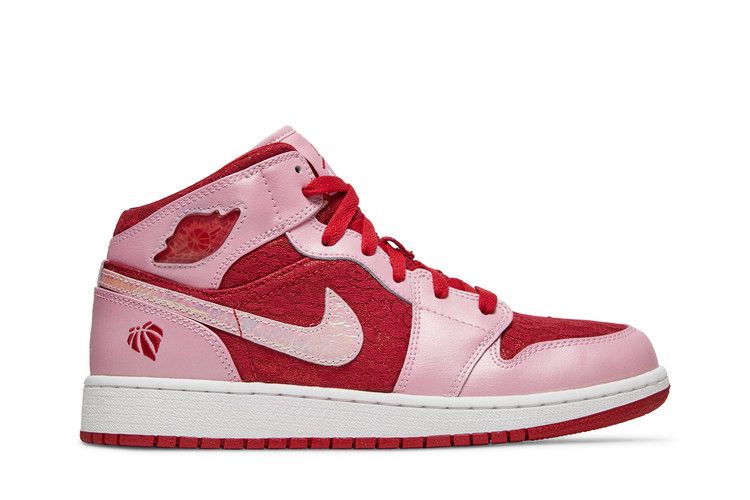 Кроссовки Air Jordan Air Jordan 1 Mid Premium GS 'Valentine's Day', розовый — фото 2