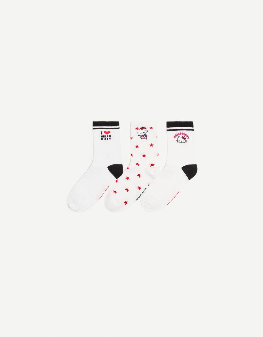 

3 упаковки носков Hello Kitty Bershka, белый