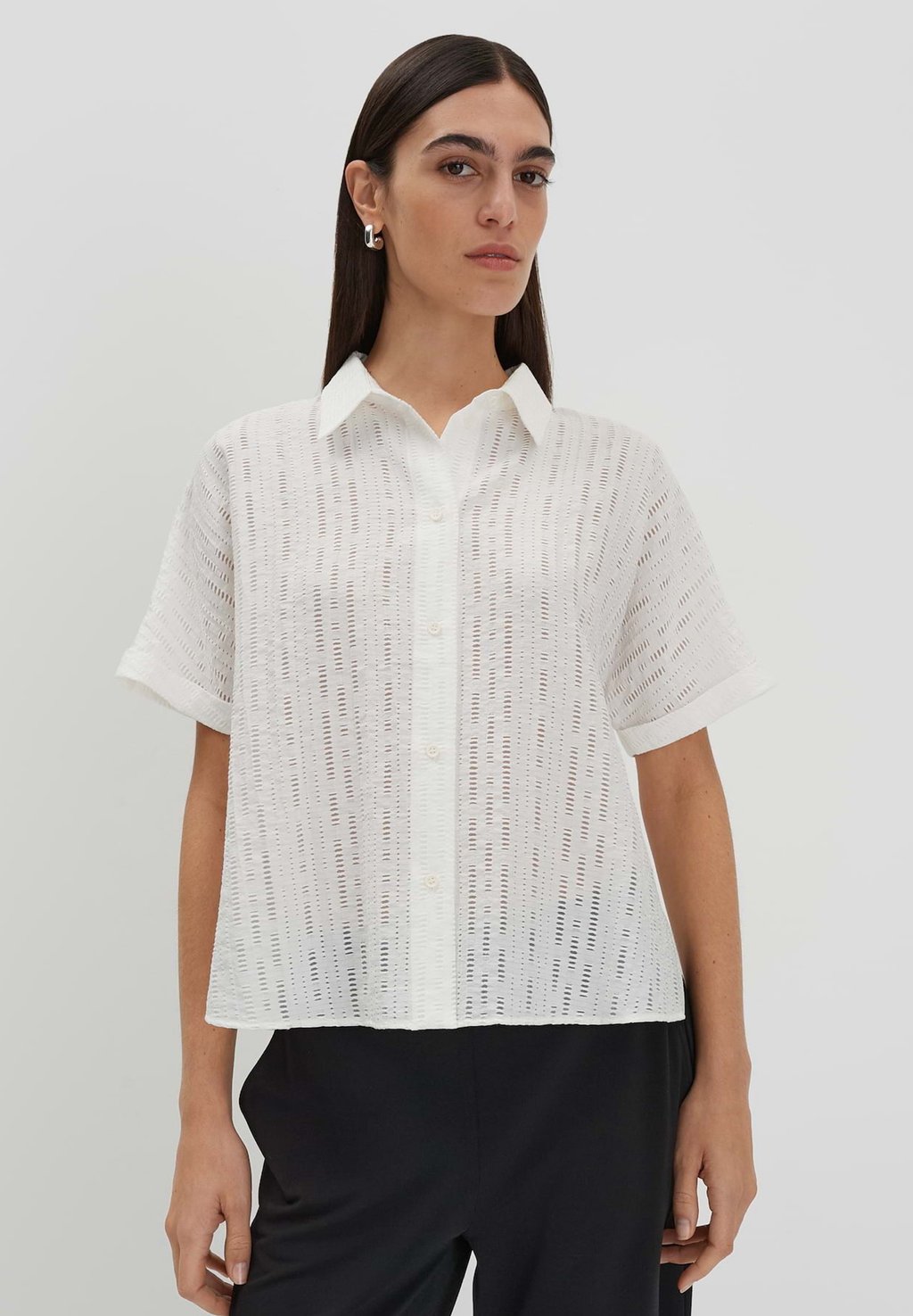 

Блузка на пуговицах LOOSE FIT CROCHET someday., белый