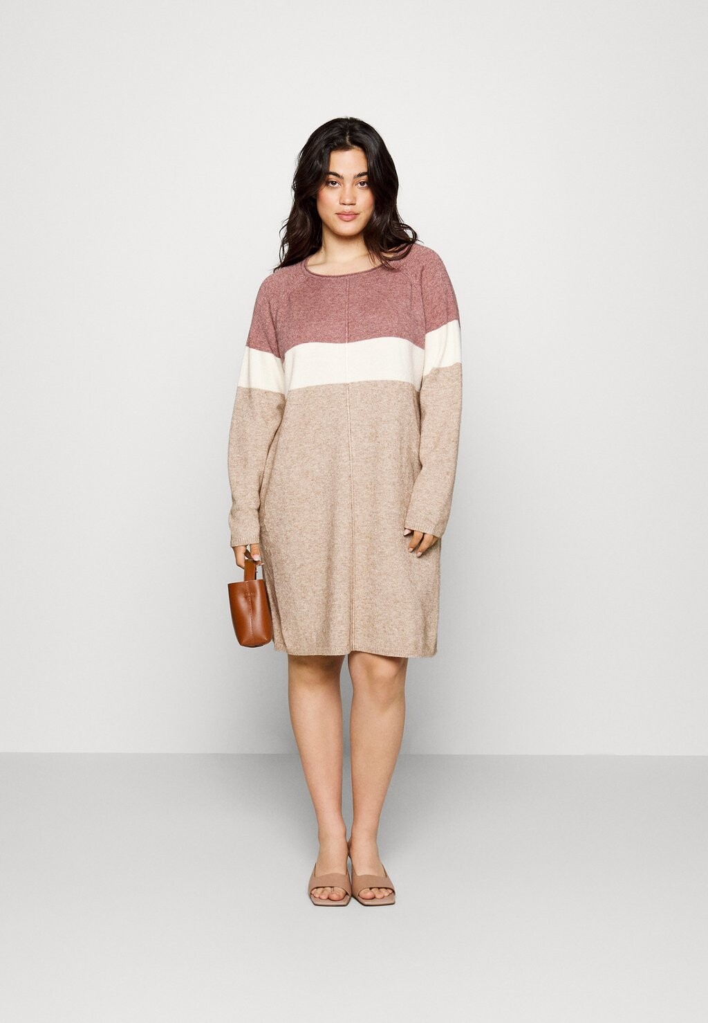 

Платье ONLY Carmakoma LAURA LS ABK, цвет rose brown