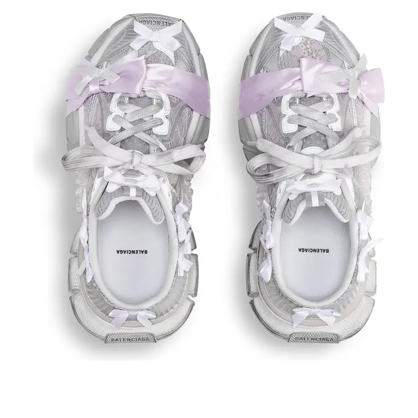 Шлепанцы (WMNS) Balenciaga 3xl Lace Mule in 'White Light Pink' — фото 2