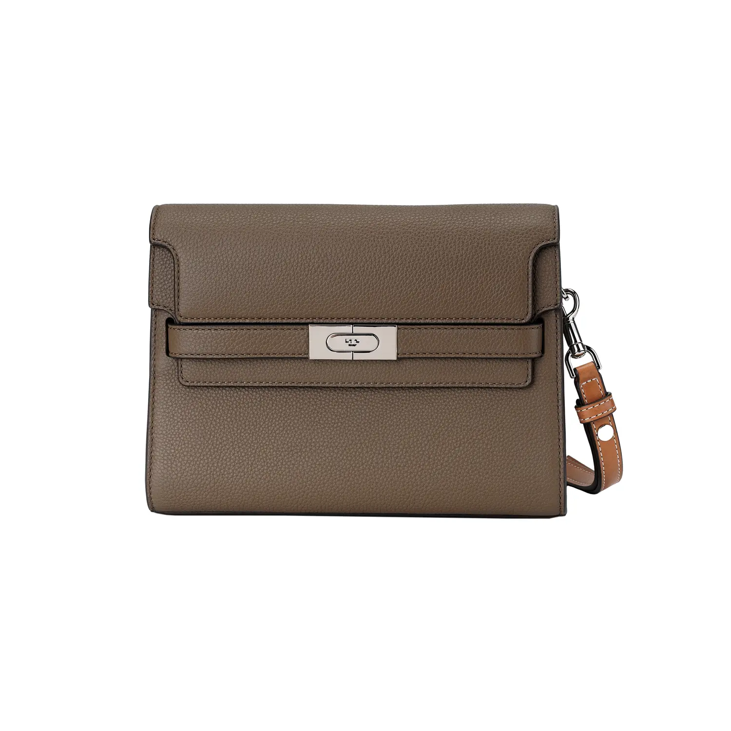 

Сумка через плечо Lee Radziwill Color Block с фактурой "галька" в цвете Wild Mushroom TORY BURCH, basic set (bag+dust bag)