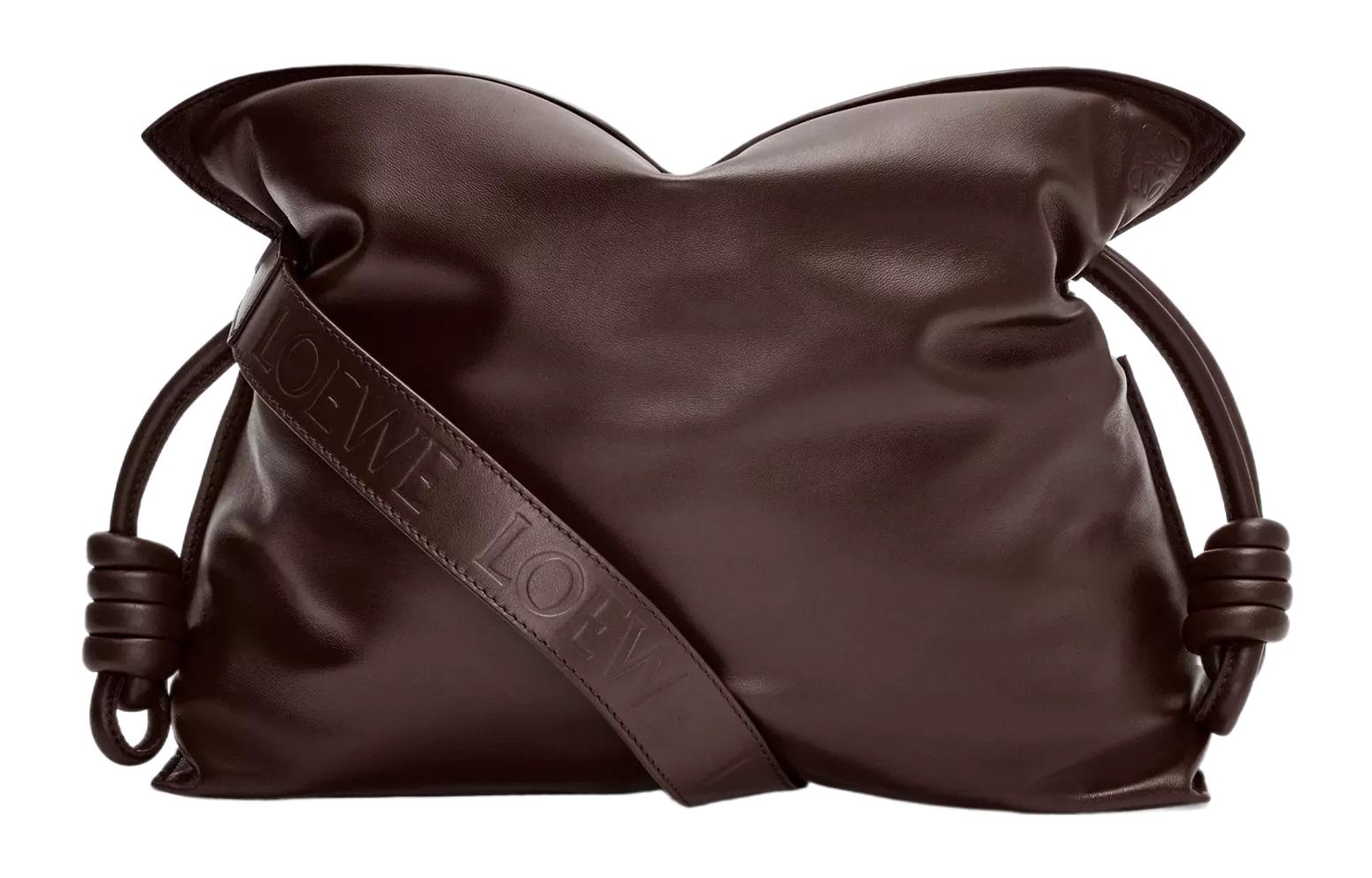 

LOEWE Яркий фламенко клатч на одно плечо из напповой овчины классический женский тёмный шоколад
