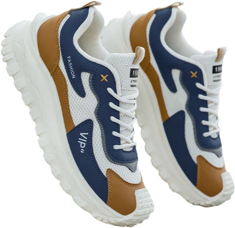 

Мужские модные кроссовки уличного стиля большого размера с низким верхом для скейтборда, удобные, противоскользящие и прочные для улицы, массивные кроссовки Fmshi, синий/хаки