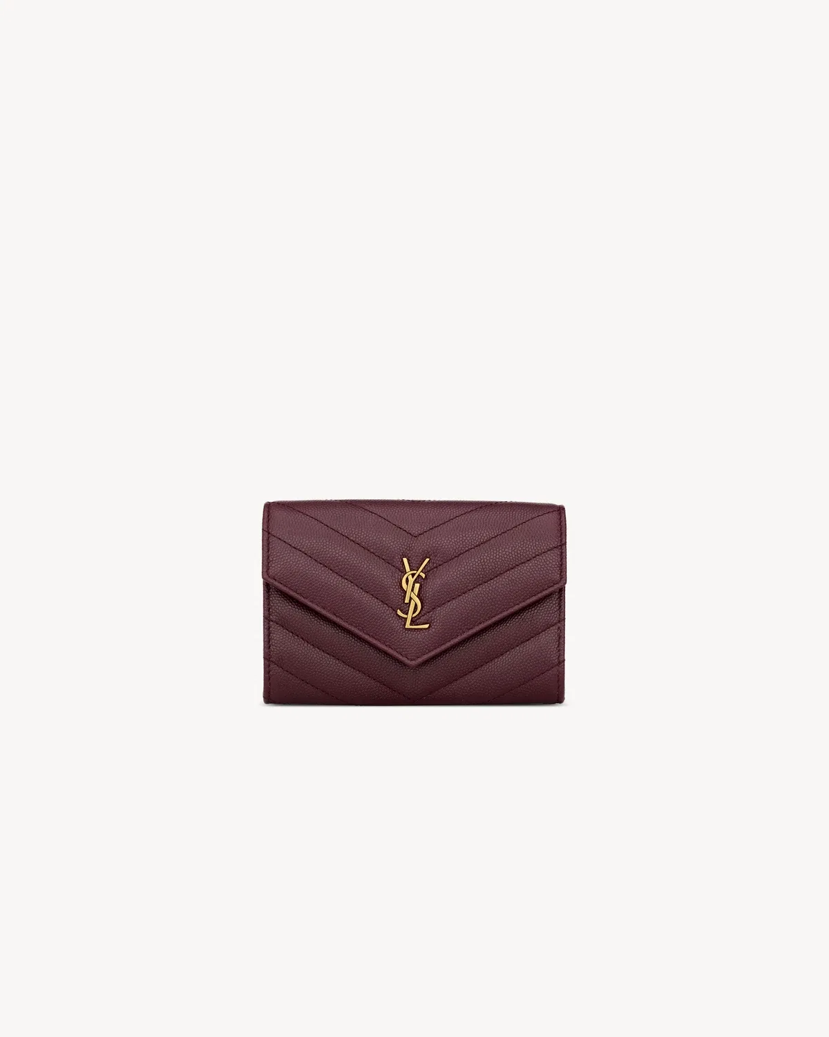 Кошелек CASSANDRE из кожи Grain de Poudre SAINT LAURENT, бордовый