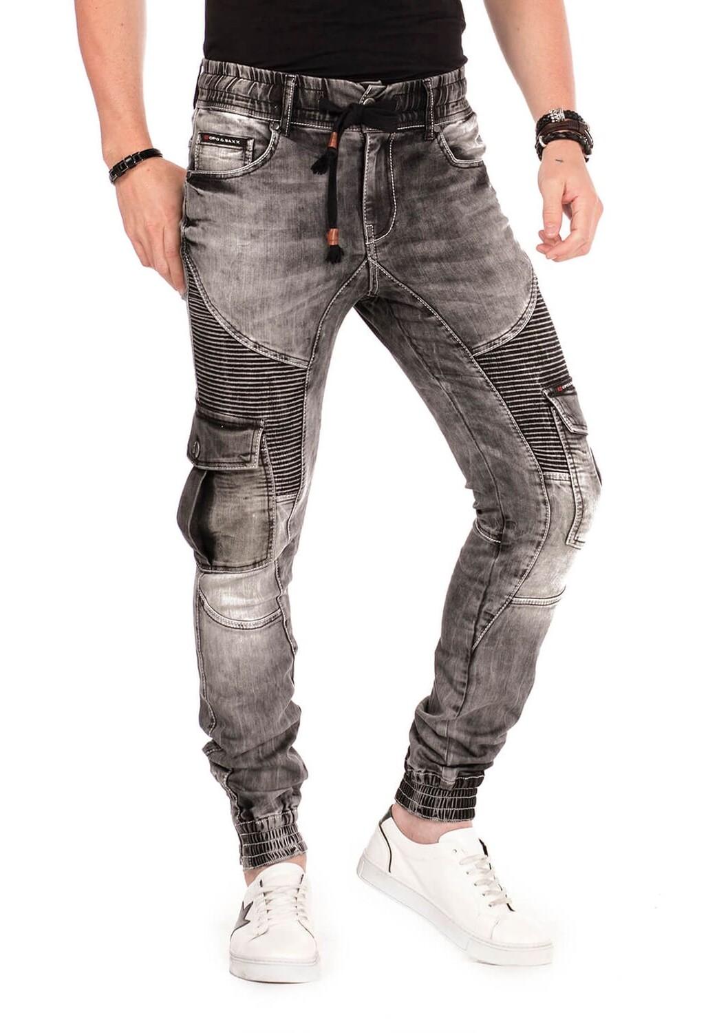 

Джинсы с эластичными манжетами по подолу CIPO & BAXX, черный