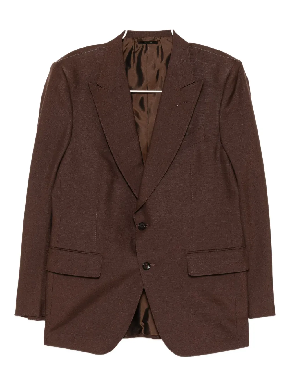 

Однобортный костюм из шелка TOM FORD, коричневый