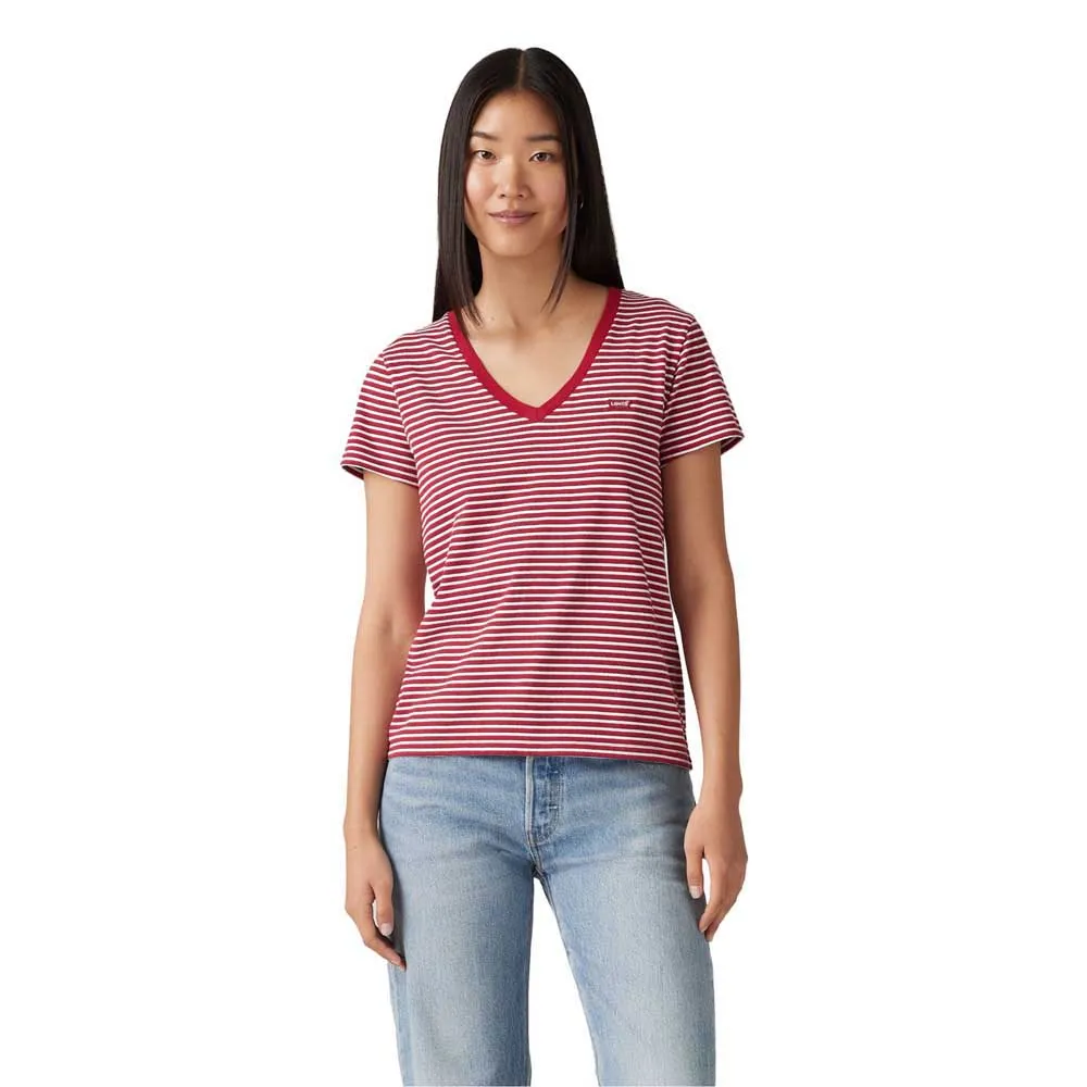 

Футболка Levi's Perfect short sleeve v neck, розовый