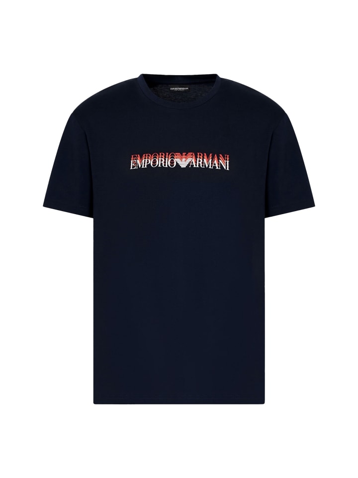 

Пляжная футболка темно-синего цвета Emporio Armani
