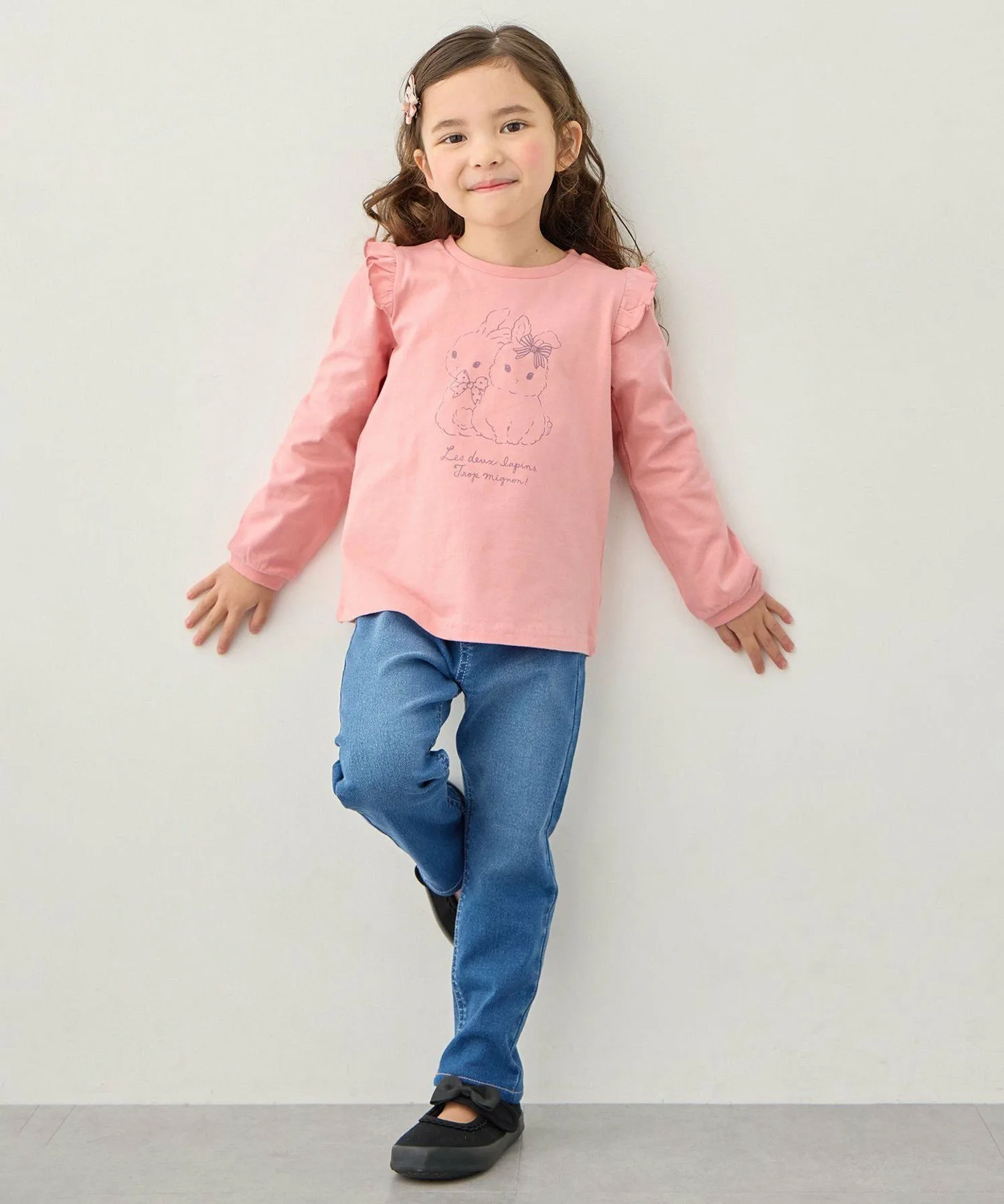 Футболка с длинным рукавом 7days Print ANY KIDS, Pink x Rabbit [012] — фото 3