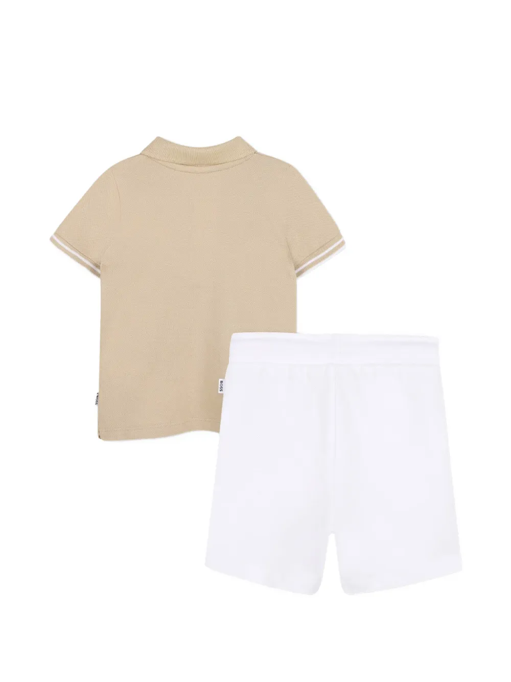 Комплект из рубашки поло и шортов Boss Kidswear, бежевый — фото 2