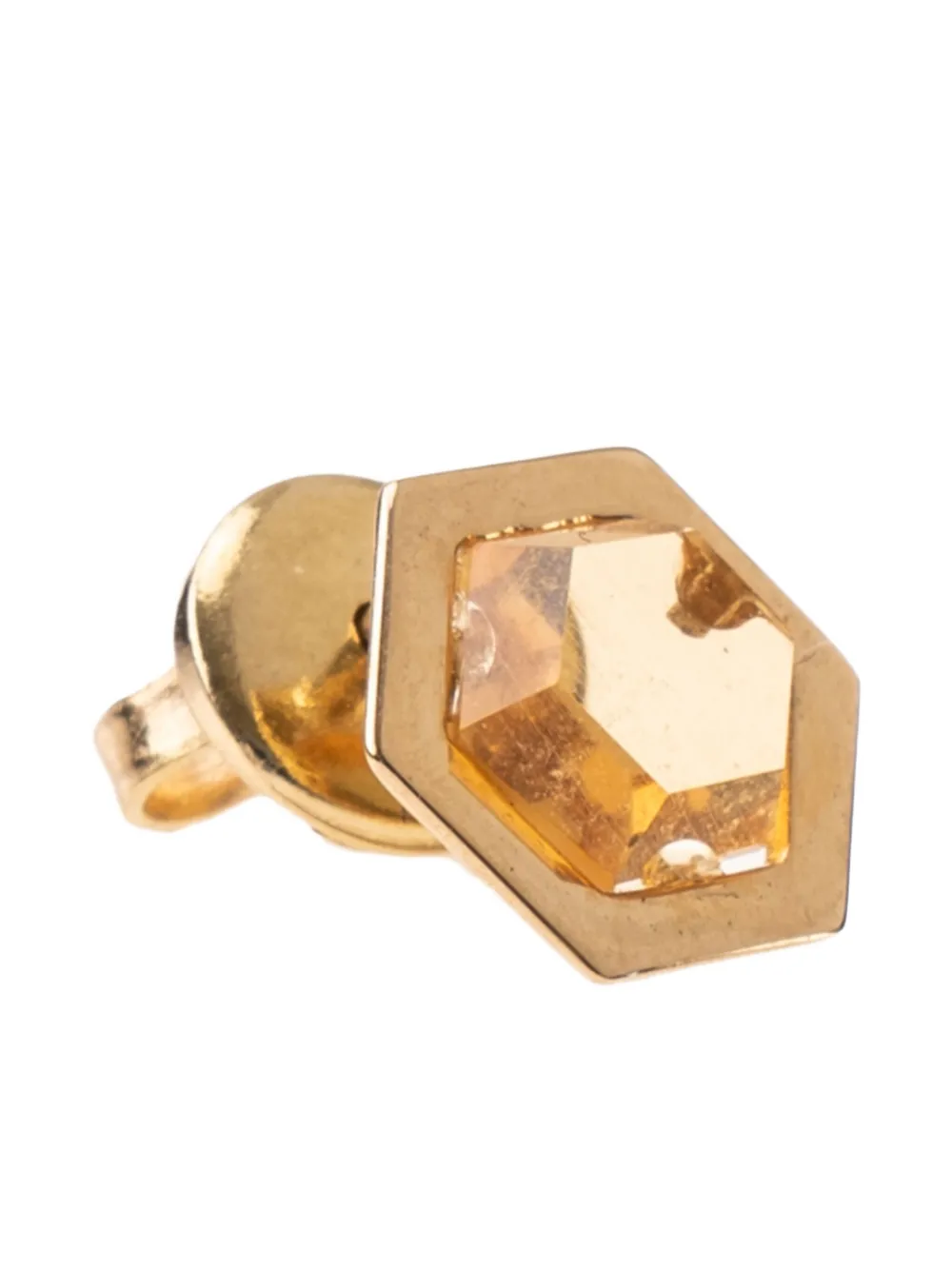 

Серьга из желтого золота 750 пробы с желтым бриллиантом огранки «шестигранник» Delfina Delettrez, золотистый